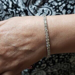 14K Gold 9.35 Ct 7.25 inch Lab Grown Diamond Tennis Bracelet